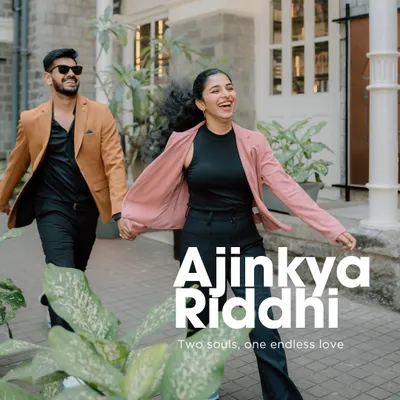 A joyful, candid shot of a couple running and laughing on a city sidewalk. This image perfectly captures the fun and energy of an urban couple shoot in Mumbai.
