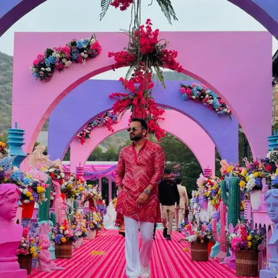 A glimpse of my style at a Haldi carnival. I believe in looking the part while bringing the party. This vibrant decor at Pushkara Resort was the perfect backdrop for an epic event.