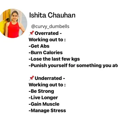 Let's change our perspective on exercise. Instead of working out to burn calories or punish yourself, let's focus on working out to be strong, live longer, gain muscle, and manage stress.