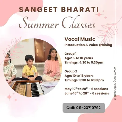 We nurture a love for music from a young age in our vocal training classes. This image captures a moment from our summer workshop where students learn about swaras and alankaars, getting comfortable with the harmonium and the core concepts of Indian classical music.