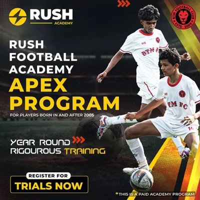 Introducing the APEX Program, our year-round rigorous training for elite players. This program includes strength and conditioning, data analytics, and a direct pathway to our KSFA A-Division team, BTM FC.
