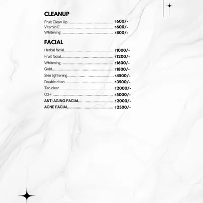 My facial and cleanup menu is designed to address every skin concern. From a quick Vitamin E cleanup to a Double D-tan facial or a targeted acne treatment, I have a solution that works for you.
