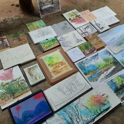 A collection of my work from a live monsoon sketching session at Sanjay Gandhi National Park with Urban Sketchers Mumbai. There's nothing quite like drawing directly from nature, capturing the moment with simple tools like a ballpoint pen.