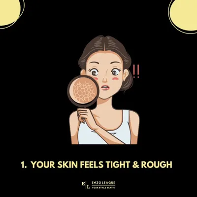 If your skin feels tight and rough, it's a classic sign of dehydration. This is different from dryness, as it's a lack of water, not oil. I can help you restore your skin's hydration.