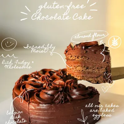 This is what pure chocolate drama looks like. Our Belgian Chocolate Cake is rich, fudgy, and made with almond flour, making it naturally gluten-free. It's an incredibly moist and wholesome indulgence.