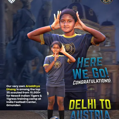 The official announcement of Araddhya Dhang's selection for the News9 Indian Tigers & Tigress training camp in Austria. This is a milestone achievement that inspires our entire academy.