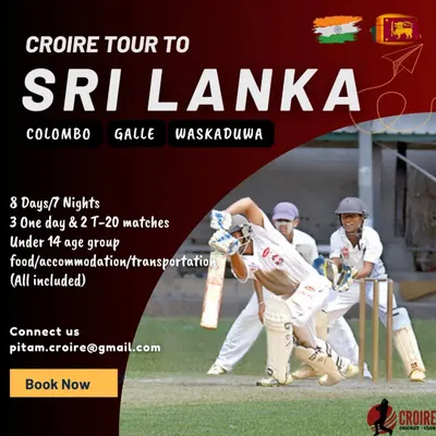 We take our players out of their comfort zone. This graphic outlines our 8-day U-14 tour to Sri Lanka, featuring a mix of One Day and T-20 matches to test their skills on spinning tracks.