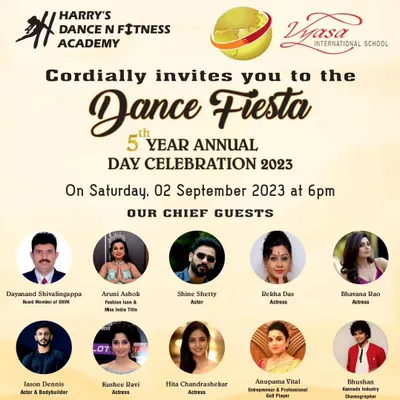 A look at the poster for our 5th-anniversary celebration, "Dance Fiesta 2023". We were honored to have so many esteemed chief guests join us.