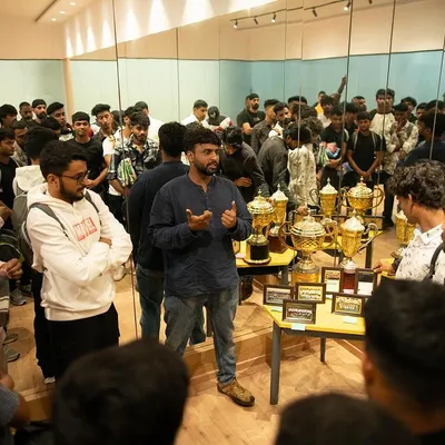 Our founder addressing the team and supporters at the jersey unveil event for the BDFA ‘A’ Division League. It was a great moment to gather everyone, share our ambitions, and look back at the trophies that mark our journey.