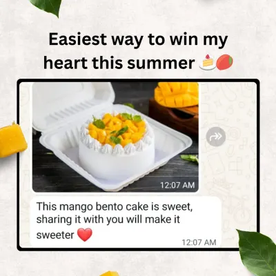 The easiest way to win a heart this summer is with our mango bento cake. It's the perfect subtle hint to send someone!