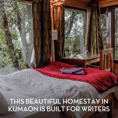As featured in Condé Nast Traveller, our homestay is purpose-built for writers. This room, with its large windows overlooking the forest, offers the perfect blend of comfort and inspiration.