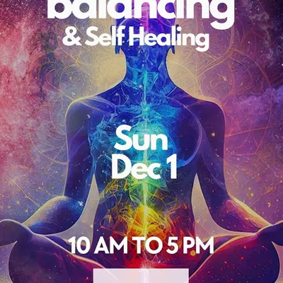 An announcement for my one-day workshop on Chakra Balancing and Self Healing. This immersive experience is designed to help you align your energy meridians for physical, mental, and spiritual well being.