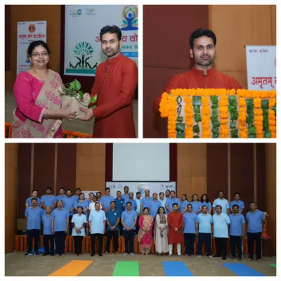 It was a pleasure to be welcomed by the team and to lead this session. This collage shows the formal opening of the event and a group photograph with the participants, all ready to embrace a session of mindful movement and relaxation.
