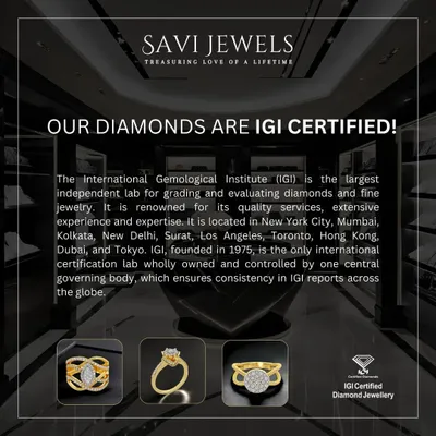 We believe in complete transparency, which is why our diamonds are IGI certified. This graphic explains the role of the International Gemological Institute as an independent lab for grading diamonds, ensuring consistency and quality you can trust across the globe.