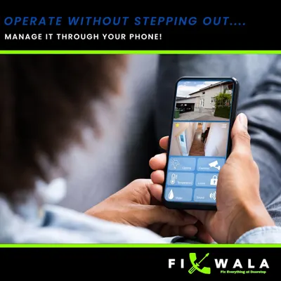 With our smart home setup, you can manage your entire property without leaving your seat. This image shows a user accessing their home's security cameras and controls directly from their phone.