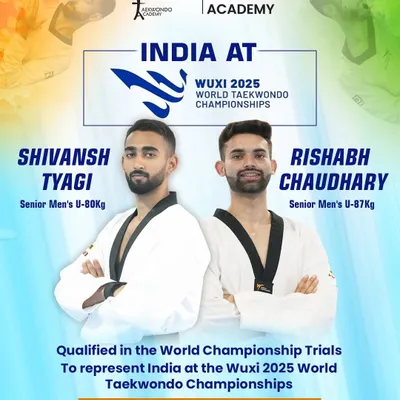 Announcing our two warriors, Shivansh Tyagi and Rishabh Chaudhary, who have qualified to represent India at the Wuxi 2025 World Taekwondo Championships. The road to Wuxi starts now!