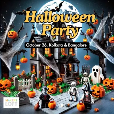 Get ready for a spooktacular time! My Halloween parties are a mix of spooky stories, building eerie LEGO characters, and lots of fun games. This graphic shows a haunted LEGO house, setting the perfect mood.