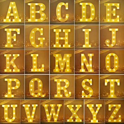 I have a full set of large, light-up marquee letters from A to Z. You can use them to spell out names or messages for a personalized touch.