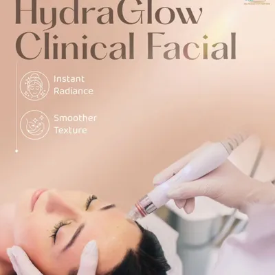 The HydraGlow Clinical Facial is designed to deliver instant radiance and smoother texture. It uses advanced technology to deeply hydrate and exfoliate the skin, making it a perfect treatment before an event or as part of a regular maintenance routine.