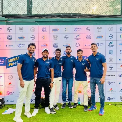 Our coaching team at the WTA 125 event in Mumbai. We believe in continuous learning and staying connected to the professional tennis world.
