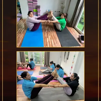 Strong body, stronger bond. Partner boat pose (Navasana) is a fun way to build core strength and connect with a friend.