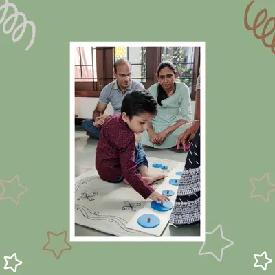 Proud parents watch as their son demonstrates his understanding of Montessori materials. Our "Show and Tell" days are a highlight, allowing children to become the teachers and share their knowledge.