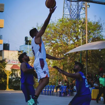 Driving hard for a layup during the KBG Cup 2024. My training focuses on explosive first steps and finishing strong.