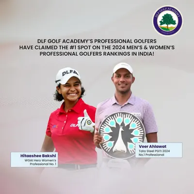 We celebrate two of our top professional golfers, Hitaashee Bakshi and Veer Ahlawat, who have claimed the number one spots in the 2024 Men's and Women's professional rankings in India. Their success is a proud moment for our academy.