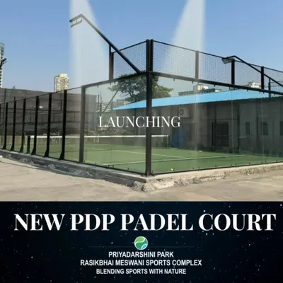 A look at our newly launched padel court. This modern facility features high quality green turf and glass walls, offering a professional playing experience with a great view of the park.