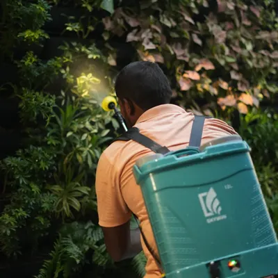Our maintenance team provides meticulous care, ensuring every leaf on this living wall gets the attention it needs to thrive.