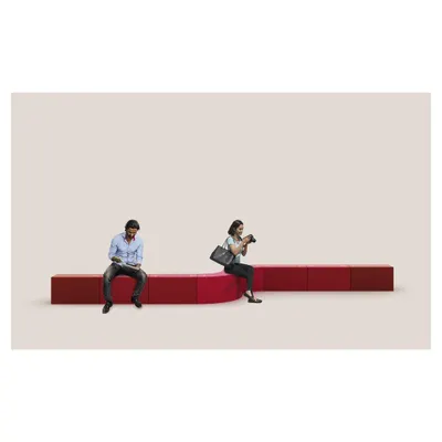 This is LOKI, a modular bench system I designed. Composed of several distinct modules, it can be configured in endless ways to adapt to the needs of any interior space, from a school to a public lobby.