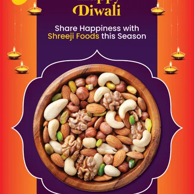 For Diwali, the festival of lights, I offer this beautiful bowl of mixed premium nuts. It's a simple, healthy, and elegant way to share happiness with your friends and family.