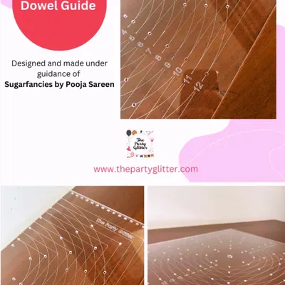 Our dowel guide is designed to help you build perfectly tiered cakes with ease. Made from clear, food-grade acrylic, it works for both round and square cakes up to 14 inches.