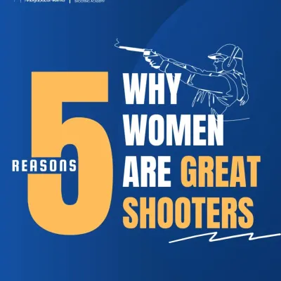 This graphic introduces the key reasons why women excel in the sport of shooting. At my academy, I celebrate and nurture the talent of female athletes, providing a path to greatness.