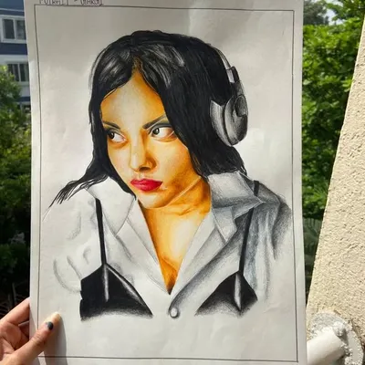A custom portrait I created using colored pencils. I focus on capturing the details and personality of the subject, making it a truly personal piece of art. If you're looking for a realistic portrait drawing, this is a great example.