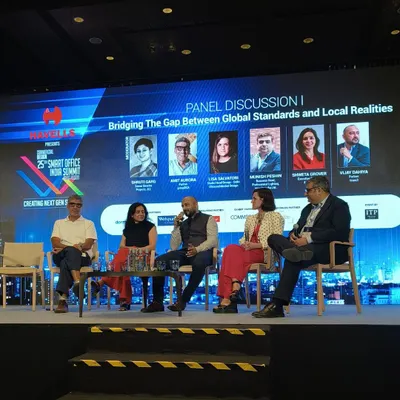 Our partner, Vijay Dahiya, participating as a panellist at the Smart Office Summit 2025. He discussed the importance of reinterpreting global workplace standards to reflect India's unique cultural and contextual realities.