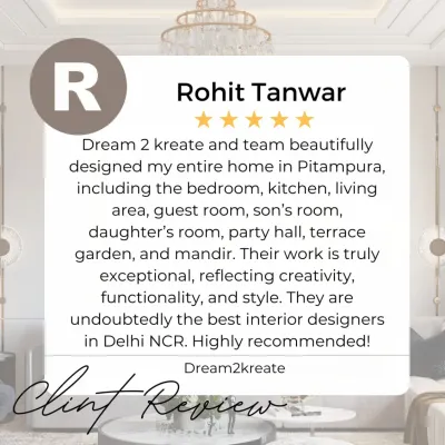 Thank you, Rohit, for your wonderful review. It was a pleasure designing your entire home in Pitampura, and I'm thrilled that my team and I could deliver on creativity, functionality, and style.