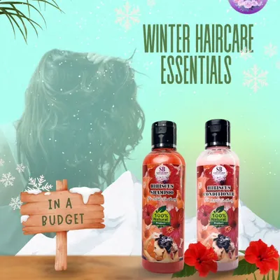 Don't let winter dull your hair. My Hibiscus Shampoo and Conditioner are your go-to essentials for fighting frizz and dryness. They are packed with natural ingredients to keep your hair smooth and shiny all season long.