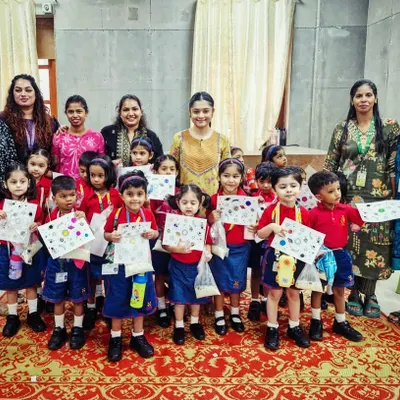 A wonderful group photo with the students and teachers at Christ Church School. We had a fantastic day building bots and launching rockets with these bright young minds.