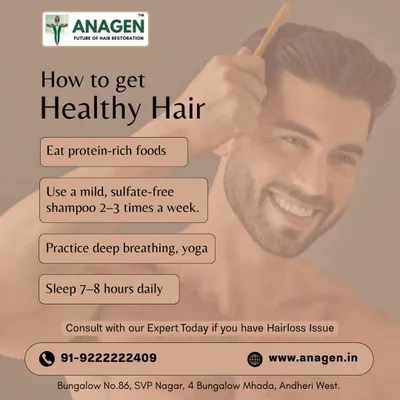 Simple habits can lead to healthy hair. Eating protein rich foods, using a mild shampoo, managing stress through yoga, and getting 7 to 8 hours of sleep are all crucial steps. If you still have issues, consult with our experts.