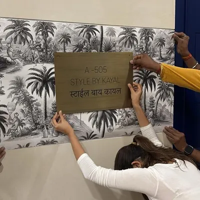 Officially opening the doors to my studio. Putting up the nameplate, 'Style by Kayal', was such a special moment. This is where all the creative chaos happens.