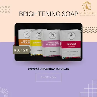My line of brightening soaps includes unique formulations like Goat Milk with Almond, Donkey Milk with Red Wine, and pure Red Wine. These handmade bars are crafted to cleanse and nourish your skin.