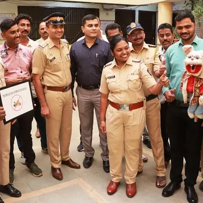 Spreading awareness on World No Tobacco Day at the Ghatkopar Police Station. Using my puppets, I urged the officials to quit tobacco and lead a healthier lifestyle.