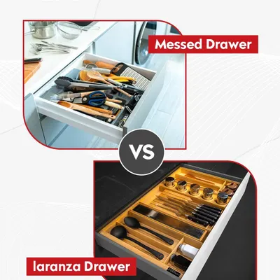 This is the difference I make: cluttered chaos versus clean precision. My drawer systems are designed to bring order and elegance to your daily routine.