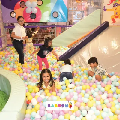 Nothing but smiles and laughter in our giant ball pit. It's the perfect place for kids to play and make new friends.