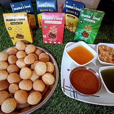 A perfect evening snack is sorted with my instant pani puri kits. This platter shows everything you can whip up, from the crispy puris to the different flavoured waters.