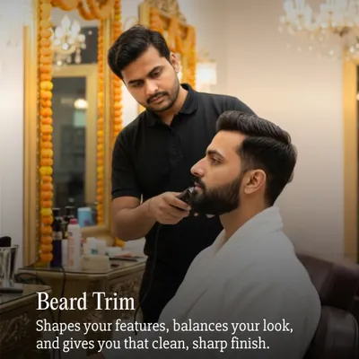 A sharp beard trim is fundamental to a polished groom's look. My expert focuses on shaping the beard to balance your facial features, delivering a clean and defined finish that looks impeccable in photos and in person.