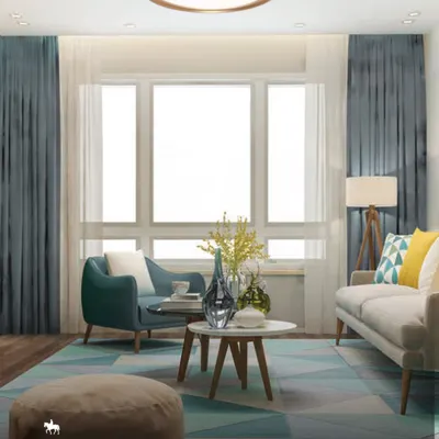 This modern living room features a sleek, circular LED ceiling light that provides clean, even illumination. The fixture's minimalist design complements the contemporary decor, transforming the architecture into a refined experience.