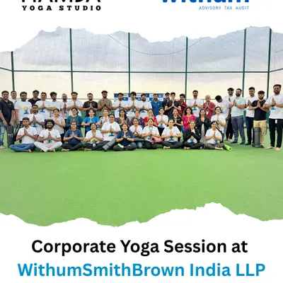 A proud moment with the entire team at WithumSmithBrown India LLP after a rejuvenating rooftop yoga session. It's wonderful to see so many employees invest in their collective wellbeing.