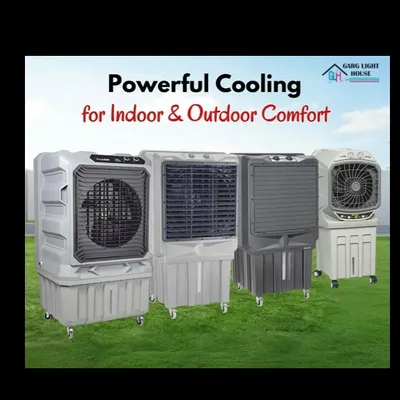 I stock a variety of air coolers to provide powerful cooling for both indoor and outdoor comfort. This image showcases several models from my collection, all ready to help you beat the summer heat.